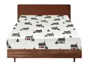 Queen Luxury 100% Cotton Flannelette Fitted Bed Sheet Xmas Flannel - Beige
