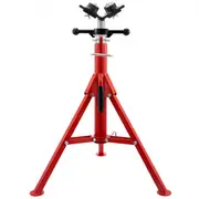 VEVOR Pipe Jack Stand with 4-Ball Transfer V-Head 6mm Thickness and Folding Legs 1500LB Welding Pipe Stand Adjustable Height 28-52IN 1107S-type Pipe J