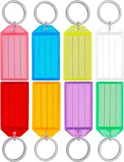 Uniclife 40 Pieces Key Tags 2 Inch Plastic Key Chain Tags, 8 Colors