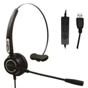 Monaural USB VoIP Headset for Computer Internet Calls, VoIP Communication, Sk...