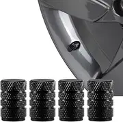 4 Pcs Tire Valve Stem Caps,Geli Aluminum Valve Covers Car Dustproof Tire Cap for Motorcycles Bikes Cars etc (Black)