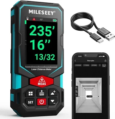 MiLESEEY 330Ft Laser Measure with Color Display Rechargeable Distance Meter