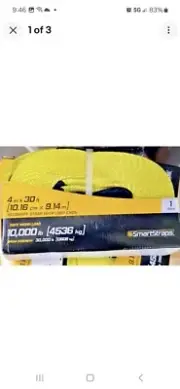 Tow Straps Heavy-Duty Recovery w Loops 4"x30' all purpose 30,000 Lbs Break