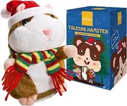 Eocolz Talking Hamster Repeats What You Say Mimicry Pet Plush Buddy Electronic Mouse Interactive Toy Funny Kids Stuffed Toys Children Early Learning for Girl and Boy (Brown)