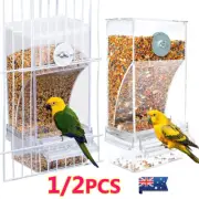 Auto Automatic Parrot Feeder Bird Cage Seed Feeding Box Food Dispenser Bowl Cup