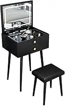 Dressing Tables Vanity Table Set Flip Dresser Modern Minimalist Small Dresser for Bedroom Ladies Fashion Dresser Dresser with Drawers (Color : A, Size : L50cm)