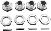 4X RC Hex Hubs Wheels Hex RC Crawler Model Car Part Aluminum Alloy Replacement 1/8 Scale, Argent