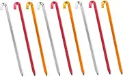 GOOHOCHY 9pcs Aluminium Alloy Tent Pegs Heavy Duty Camping Stakes for Hiking Climbing Durable Tent Nails Essential Outdoor Gear for Conditions
