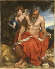 Anthony van Dyck - Saint Jerome Giclee Fine Art Print on Canvas Wall Decor 36"