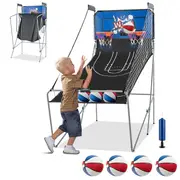 Costway Foldable Basketball Arcade Game Double Shooting Machine 4 Players w/8 Playing Modes&4 Balls