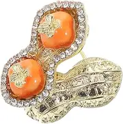 [CALLARON] Unique Persimmon Brooch Pin for Women Rhinestone Lapel Pin Elegant Shawl Clasp for All Occasions Stylish Accessory for Celebrations
