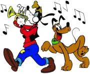 Goofy & Pluto Music Iron On Transfer For T-Shirt + Light & Dark Color Fabrics #3