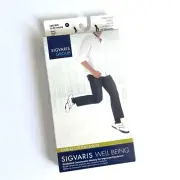 New Men’s Sigvaris 186 Cotton 15-20mmHg Compression Knee High Socks Black 9-11 B