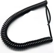 Coiled Extension Cord, 2 Cores 1.5mm2 Square Spiral Electrostatic Grounding Spring Wire Alarm Grounding Cable(Spiral Length 1meters)