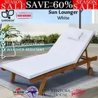 Gardeon Sun Lounge Wooden Lounger Day Bed with Wheels Outdoor Furniture White
