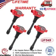 Set of 4 Ignition Coils For Nissan Altima Cube Rogue Infiniti FX50 UF549 C1696 (for: Nissan)