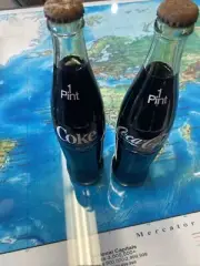 2 Vintage Coca Cola Coke Bottle Glass. unopened 1 pint bottles
