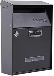 Exquisite Mailbox Modern Mailbox Cast Aluminum Vertical Post Box Wall Mount with Lock Drop Box Large Capacity Parcel Box Utility Suggestion Box Safer