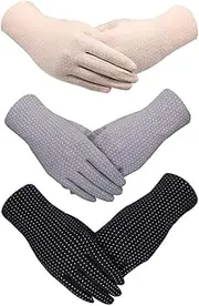 [Generic] Women Sun Protective Gloves 3 Pairs UV Protection Summer Sunblock Gloves Touchscreen Gloves Outdoor Cycling Gloves for Summer Driving Riding