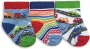 Jefferies Baby Boys Newborn Infant Car Truck Vehicle Pattern Ankle Socks 3 Pair
