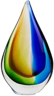 [Yao Yuan] Hand-Blown Glass Sculpture - Murano-Style Glass Statue and Figurine - Wonderful Gift, Blue and Green Color
