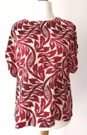 Next Top Women's Red Leaf Short Sleeve Pretty Size 10 BNWT