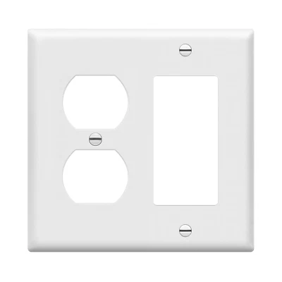Combination Duplex Receptacle Outlet/Decorator Rocker Light Switch Wall Plate Co