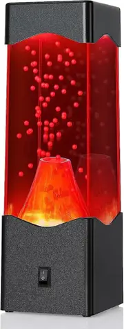 Lava Lamp Volcano, Red Night Light For Kids Simulated Volcanic Eruption, Bedroom Rechargeable Night Lamp Usb/battery Operated Home Office Decoration B