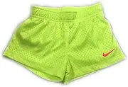 [Nike] Little Girls Logo Mesh Active Shorts (5, Volt)