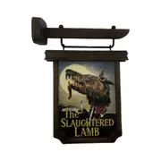 An American Werewolf in London Wooden Pub Sign Scaled Replica Wall Art Decor