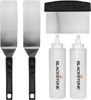 1542 5Pc Griddle Toolkit W/ 2 Squeeze Bottles, 2 Spatulas, Scraper