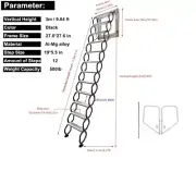 Black Attic Extension Loft Ladder for Folding Ceiling Pull Down Stairs
