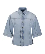 Haikure Button-Up Denim Top M PARADISE WASH