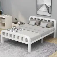 在飛比找樂天市場購物網優惠-床架 雙人床架 加高床架 午休床 鐵床 折疊床 鐵藝床現代1