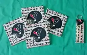 New COASTERS SET of 4 and/or KEYCHAIN key ring HOUSTON TEXANS FOOTBALL