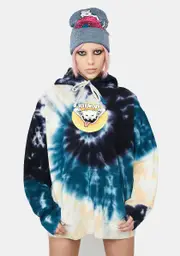 [RIPNDIP] Spiral Tie Dye Big Smile Graphic Hoodie