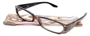 Calabria 738 Women Stained Glass Design Reading Glasses&Match Case Taupe +2.75