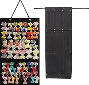 [JOROBURO] Baby Hair Bows Holder, Large Capacity Foldable 3 Layers Baby Girls Headband Holder, Baby Hair Clip Storage Display Sturdy Stand for Door Closet Wall Black