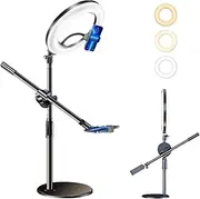 Ultra-Bright Adjustable Ring Light with Desktop Mount | 10.5" Smartphone Fill Light with Dimmable Modes | Ideal for Virtual Meetings/Content Creators/Zoom Conferences