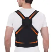 Back Brace Posture Corrector for Men and Women - Adjustable Medium, black