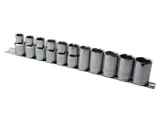 Eastwood 11 Piece 1/2in Drive Shallow Metric Socket Set Chrome Vanadium Steel...