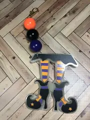 Halloween Witches Feet Glow In The Dark Keychain Beaded