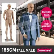 Full Body Male Mannequin Dress Form Display Stand 185CM Manikin Model Torso