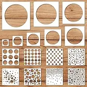 16Pcs Circle Stencils Round Polka Dot Templates Stencils Reusable Plastic Drawing Painting Template for DIY Art Craft Painting on Wood