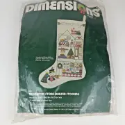 Dimensions Crewel Christmas Stocking Kit Country Store Quilted 8039 Embroidery
