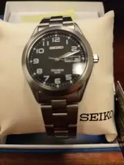 Seiko Titanium Quartz Watch 7N43 Black Dial Day/Date – As Is (Needs Battery)