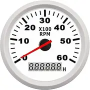 ALAGPNPMZH Marine 52mm Digital Tachometer Car Truck Boat Tacho Gauge with Hourmeter Waterproof 0-9990RPM Speedometer(SDA)