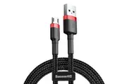 1M Micro to USB-A Cable cafule Cable USB For Micro 2.4A Red+Black Baseus