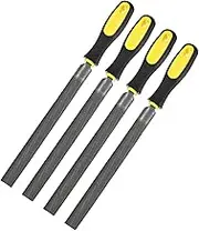 uxcell 4-Pack Half-Round Metal File 8 Inch, High Carbon Steel File Diamond File Hand File W PVC Grip Handle for Wood/Metal/Ceramic/Glass/Stone/Jewelry/Tile/Model/DIY/Sharpening File
