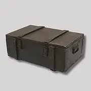 OWLHAUS Military Footlocker – Rustic Vintage-Style Wooden Army Trunk, Munition Grenade Chest, Spacious Storage Chest for Bedroom, Perfect for Memorabilia or Home Decor, Lockable (Footlocker 30)